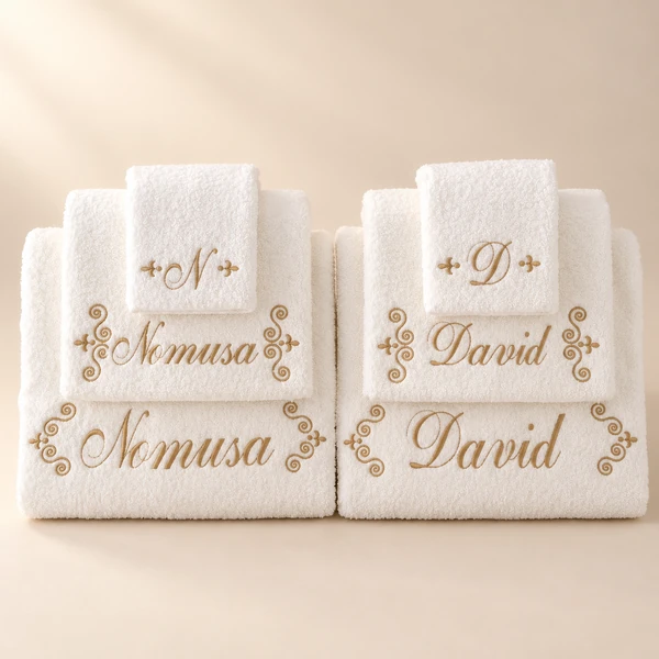 Personalised wedding towel sets